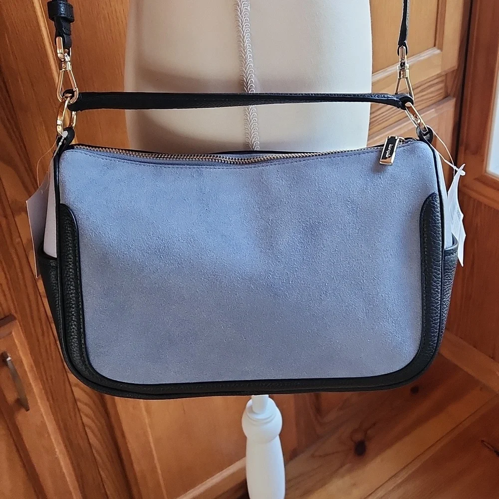 Kate Spade Blazer Blue Crossbody Bag Suede & Leather NWT